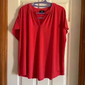 Jones New York - Salmon Colored Split Neck Top